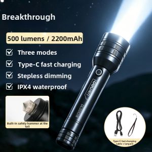 deli | High Intensity Rechargeable Bright Home Outdoor Adjustable Brightness Long-Lasting Flashlight