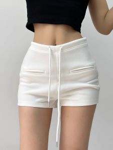 Street Style Fitness Shorts Womens Casual Drawstring Sports Bicycle Shape Slimming Summer 2025 Cotton Mix Casual Pants