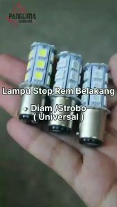Lampu Stop Universal 18 Titik-Mata LED SMD 5050 Merah-Putih-Biru Stop Lamp-Stoplamp Rem Belakang Strobo-Kedap Kedip Diam