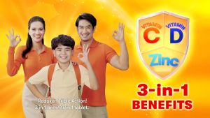 Redoxon Triple Action 10s (Halal - Vitamin C 1000mg Vitamin D 400iu and Zinc 10mg) Orange - Bayer