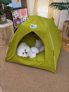 Portable Pet Dog Bed Tent House for Indoor & Outdoor Use Easy Access Cat Bed Nest With Cushion Ideal for Cats Puppies & Small Animals