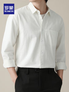 Lormen Mens Long Sleeve Cotton Shirt Slim Fit Versatile Business Casual Fashionable Chinese Brand Spring Summer Autumn Wear