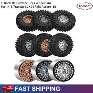 4PCS New 1.3inch 37-70mm RC Crawler Tires Wheel Rim For 1/18 Traxxas SCX24 FMS Ascent-18 Axial SCX24 AX24 FCX24