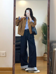 LIRUSHAN | Korean Chic Unique Barn Style Retro Corduroy Light Jacket