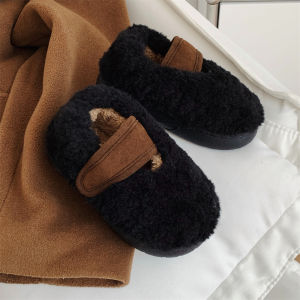 XIXITIAO | Retro Fluffy Warm Girls Slip-On Shoes