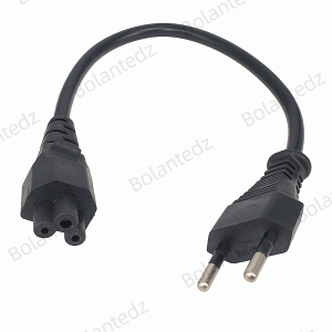 Bolantedz 1/2/5pcs 2pin Male Plug to IEC 320 C5 Adapter Cable For Notebook Power SupplyEU Power Adaptor Cord