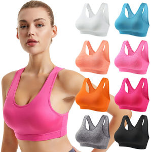 Luoke Sports Bra for Womens Shockproof Running Beautiful Back Yoga Vest High Strength Anti sagging No Steel Ring Gathering Sports Bra