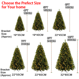 Artificial Green PVC Christmas Tree with light Christmas Decor Metal Stand Xmas Tree Decorations