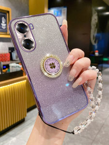 Honor60 pro 5G Silicone Case Full Cover Anti-Fall Transparent Soft Shell with Stand for Huawei Honor60 SE ES Compatible