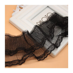 Double Layer Lace Tulle with Wood Grain Edge DIY Sleeve Mirror Wide Hem Material Home Sewing Accessories in Guangdong China