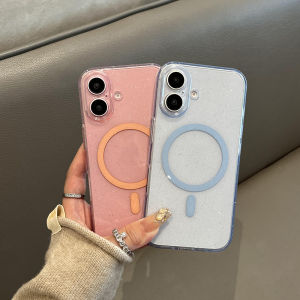 Luxurious Wireless Magnetic Apple iPhone16 Phone Case Womens Style Full Cover Lens Protection Anti-Drop Transparent Silicone Shell