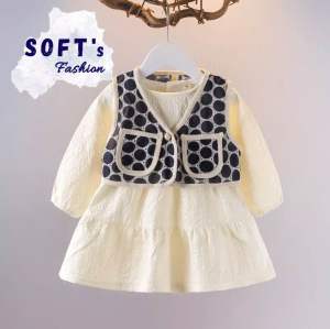 Dress Anak Cewek + Rompi 2in1 Import A012