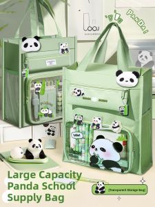 MONLEYTA | High Capacity Canvas Tutoring Bag Elementary And Middle School Students Handheld Book Bag Girls Art Supplies Storage Bag