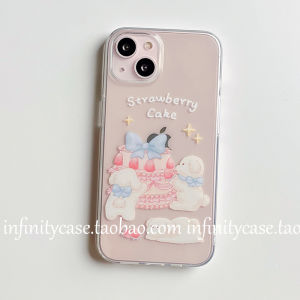 เคสโทรศัพท์ลายเค้กบลูบERRY น่ารักสำหรับ iPhone 15/16PLUS Apple 12/13PROMAX/17/14 ปกป้องด้วย TPU ทนทาน