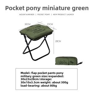 MOUNTAINHIKER Camping Portable Folding Stool Ultra-light Aluminum Alloy Storage Chair Mini Fishing Chairs Picnic Light Furniture