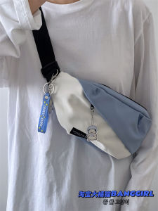 Japanese Style Ins Harajuku Black Style Sports Mobile Phone Chest Bag Men South Korea Retro Easy Matching Minimalist Parka Crossbody Bag Women