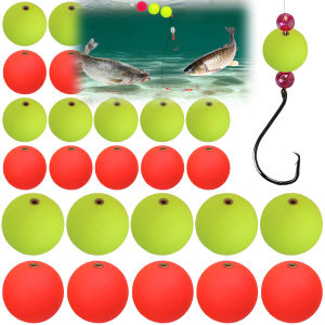 5ชิ้นลูกบอลลอยน้ำตกปลา20/30มม. ล่อลอยด้วยโฟมแหวนไฟทองแดงลูกบอลลอยน้ำอุปกรณ์ตกปลากลางแจ้ง