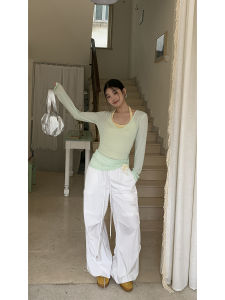 Mint Green Long Sleeve Womens T-shirt Sun Protection Cover up Loose Fit Slimming Summer Top G Style Commute Simple Design