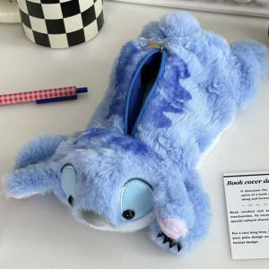 Disney | Stitch Plush Cute Pencil Case Disney Anime Kawaii Pen Bag Kids School Home Stationery Box Lilo & Stitch Plush Bags Kids Gift Toy
