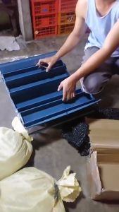 Three Layer Heavy Duty Multi-Functional Storage Tin Toolbox: Large Metal Maximum Portable Hardware Family Storage Box Set