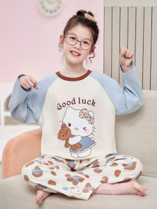 ANZHAOQI | Đồ Ngủ Dài Tay Phong Cách Công Chúa Mỏng Cotton Cho Bé Gái Mùa Xuân và Thu
