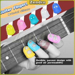 ZEO 5pcs Silicone Non-slip Finger Guards Guitar Fingertip Protector Fingerstall Guitar Press Accessories