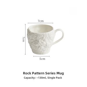 Breakfast Ceramic Coffee Cup with Handle Rock Pattern Afternoon Tea Mugs Creative British Style Milk Cup Water Cup for Adults