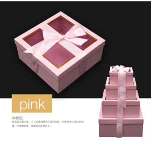 INS Style Creative Square Gift Box Large Small Size Chinese Valentines Day Transparent Window Flower Box Box Packing Box