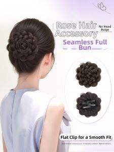 TIANZHEN | Bun Hair Clipper Full Ponytail Natural Loose Retro Style Wig