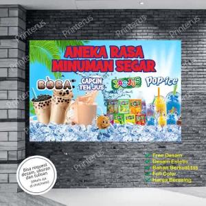 Spanduk Banner Minuman Pop Ice & Es Kul Kul Ceria Murah
