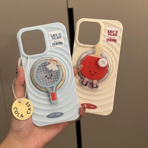 Sup&LV | เคสโทรศัพท์มือถือ Apple 16 รุ่นใหม่พร้อมขาตั้งดูดซับแม่เหล็ก 15 Plus สำหรับผู้หญิง ดีไซน์น่ารัก สไตล์ INS ดูหรูหรา ป้องกันการตกหล่น