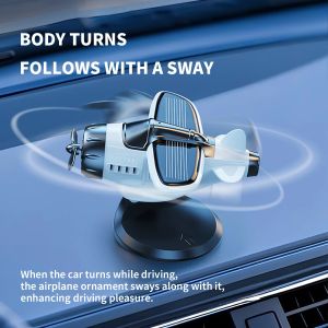 Solar Powered Rotating Airplane Car Interior Ornaments Car Air-freshener Dashboard Decoration Fragrance Auto BMW Accessories