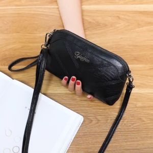 Women Fashion PU Leather Clutch Bag Large Capacity Phone Wallet Handbag Ladies Zipper Wristlet Purse Casual Daily Small Shoulder Crossbody Bag