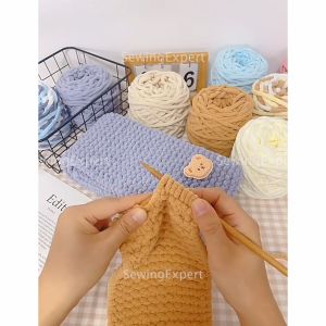 Benang Rajut Berkualitas Tinggi: Chenille Chunky Tebal & Handuk Halus