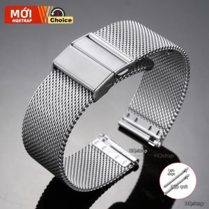 Dây Đeo Đồng Hồ Milanese Phổ Thông 0.6mesh Vòng Đeo Tay Bằng Thép Không Gỉ 16/18/20/22mm Khóa Gấp Kim Loại Phát Hành Nhanh Cho DW Seiko Tudor Rolex