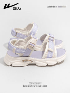 Womens Sandals Summer New Style Soft Bottom Outdoor Wear Thick Bottom Sports Beach Shoes Casual Low Cut Fabric Lined Slip-On