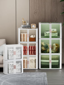 Foldable Plastic Storage Box for Clothes Toys Snacks Living Room Organizer Cabinet Baby Wardrobe Home Use Pure Color Nordic Style