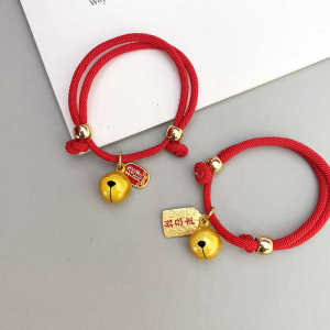 Adorable Red Rope Bell Pet Necklace Cat Dog Decorative Collar Jewelry for Pets Metal Material Universal Size for All Pets