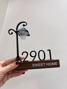 For Home Creative Solid Wood Door Brand Customization Classy Home Apartment Household Entrance Digital Number Plate Decorations