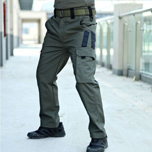 Summer Quick Dry Pants Men Tactical Cargo Trousers Outdoor Work Waterproof Cargo Trousers Multi-pocket Wear-Resistant Train Pant