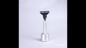 IRAZOR Double-sided Safety Razor Base Classic Razor Stand Shaving Accessories Durable Aluminum Alloy Holder Diameter 1.4cm