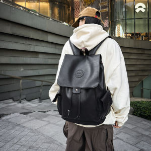 กระเป๋าเป้สะพายหลังผ้าไนลอน PU สำหรับเดินทาง ใส่โน้ตบุ๊ก กระเป๋าสะพายไหล่แบบสองข้างสำหรับผู้ชายและผู้หญิง ทรงเรียบง่าย ดีไซน์ทันสมัย