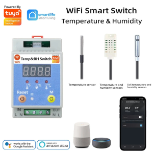 Mạch Cảm Biến Nhiệt Độ Và Độ Ẩm WIFI TUYA 20A - Điều Khiển Nhiệt Độ Bằng Relay - Làm Mạch Ấp Trứng Lò Sấy