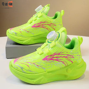 Boys Breathable Sports Shoes Spring Autumn New Style Running Basketball Shoes Low Cut Super Fiber Leather Anti-Slip Rubber Sole