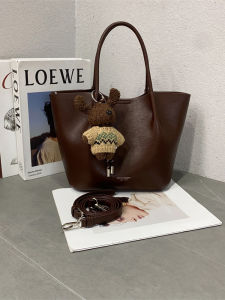 2025 New Fashion Korean Style Large Capacity Soft Leather Handbag Casual Basket Bag Single Shoulder Crossbody for Women