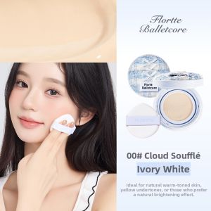 FLORTTE | Cushion Foundation Creamy Skin Finish Blemish Conceal Lasting Lightweight