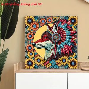 Họa Tiết Động Vật Tranh Gắn Đá 2D/Phẳng 1 Kim Cương Vải Không Khung Cần Thiết Để Trang Trí Tường Gia Đình Phong Cách Hiện Đại Tranh Thêu Chữ Thập