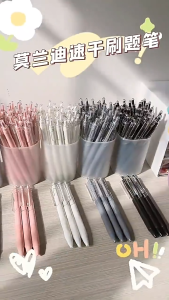 15/30/60pcs Press Pen Gel Pens Retractable Pen Ballpen 0.5mm Black Ink Writing Sign Pen with Refill Writing Stationery
