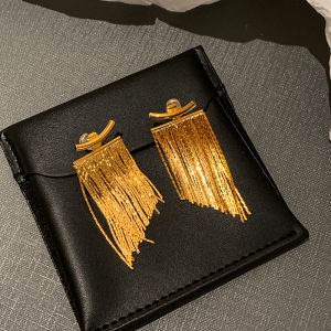 CAFFTI | Metallic Silver Smile Tassel Earrings for Round and Square Face