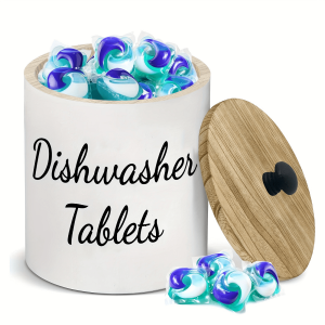Laundry Pods Container with Lid Stylish Dishwasher Tablet Container Dishwasher Storage Box Holds Sealed Scent Beads Organizer